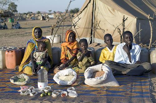 Chad: The Aboubakar family of Breidjing Camp Food expenditure per week: 685 CFA Francs ($1.23) Image copyright Peter Menzel, menzelphoto.com